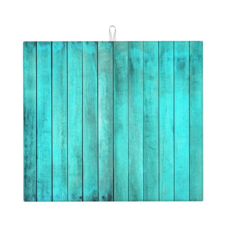 

Goofa Dish Drying Mat Super Absorbent Drying Mat Large Dish Drying Mats for Kitchen Counter Easy Clean Dish Mat Kitchen Drying Mat 16 x 18 ( Turquoise Wooden2 )