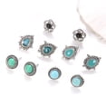 thumbnail image 4 of Ziurtnc 5 Pairs Women Ear Studs Retro Ethnic Style Faux Turquoise Bohemian Hollow Smooth Anti-allergy Ear Decoration Jewelry Lady Stud Earrings, 4 of 7