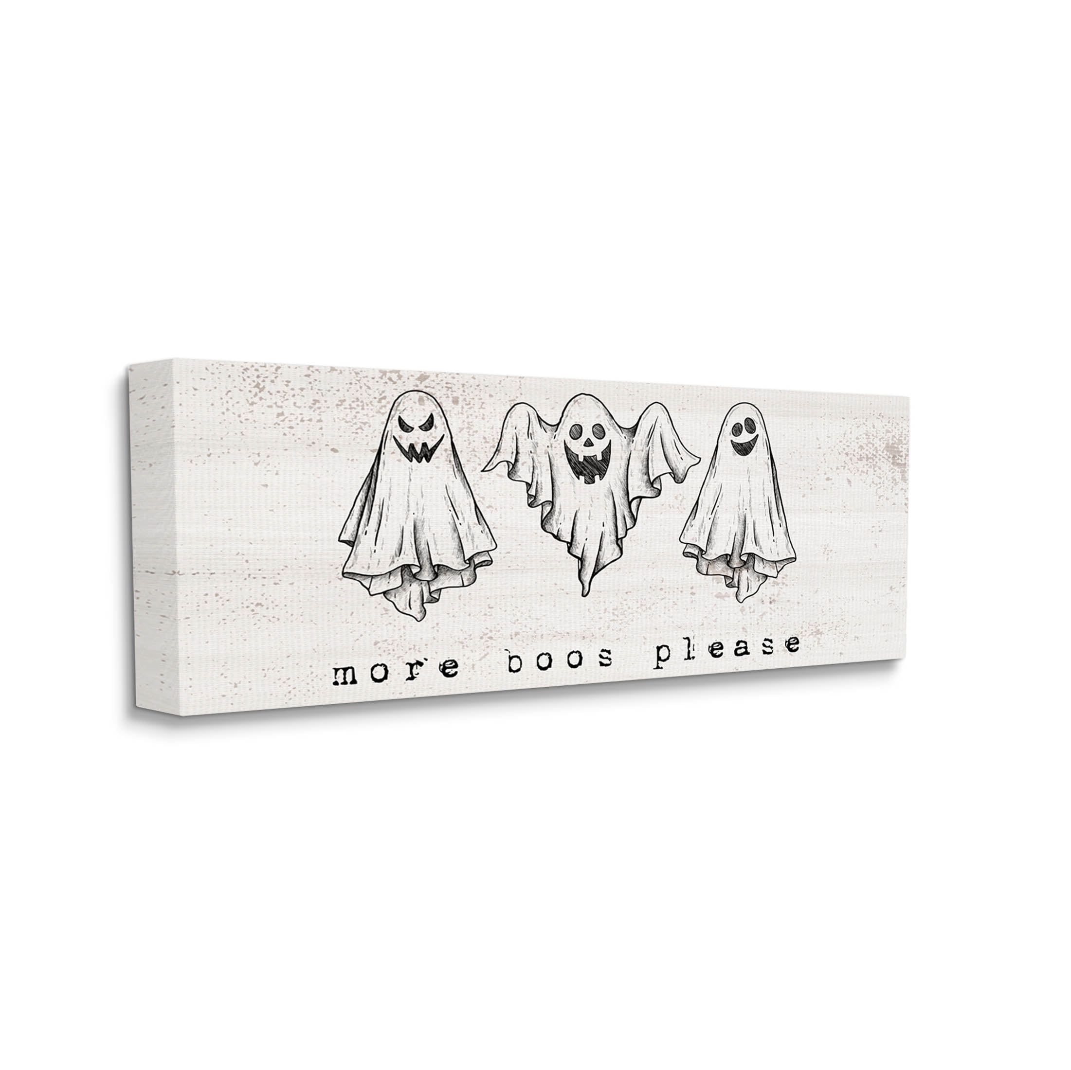 Stupell Industries More Boos Please Scary Ghosts Graphic Art Gallery Wrapped Canvas Print Wall Art, Design by Lil' Rue