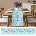 thumbnail image 6 of Palm Tree Monstera Table Runner 120 Inches Long,Teal Aqua Leaf Boho Botanical Tropical Cotton Linen Table Runners Dresser Scarves,Fabric Tabletop Scarf Furniture Cover for Home Dinner Party 13"x120", 6 of 9