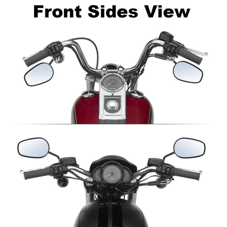 Matte Black Rearview Mirrors For Harley Heritage Softail Deluxe Dyna Fat Bob | 8mm Thread