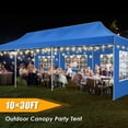 thumbnail image 2 of COBIZI Canopy 10x30 Pop-up Heavy Duty Canopy Tent with 8 Removable Sidewalls,Party Tent for Weddings,Beaches,Outdoor Events,Commercial Seasonal Wind UV 50+& Waterproof&Sunburn Protection,Blue, 2 of 13