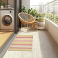 thumbnail image 4 of Yayeee Doormat for Indoor Entrance 32" x 20" Non Slippery Floor Rug, Pink and Yellow Striped Pattern, 4 of 8