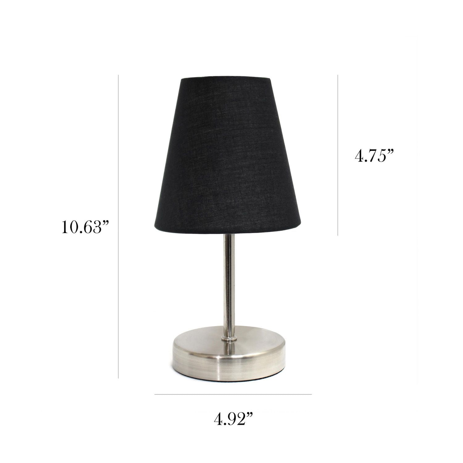 Simple Designs Sand Nickel Mini Basic Table Lamp with Fabric Shade 2 Pack Set