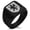 Black, variant on Stainless Steel Griffin Valor Coat of Arms Shield Geometric Pattern Biker Style Polished Ring