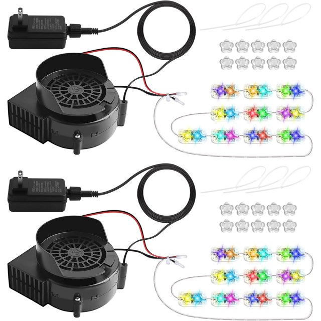 Replacement Air Blower for Inflatables .A Inflatable Air Fan Blower with Bright Colorful Projection Lamp LED Light &v/A Adapter for Halloween Christmas Inflatable Outdoor Decoratio