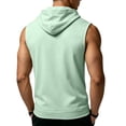 thumbnail image 5 of BRANROY Men's Tank Tops - Hooded Sleeveless Gym Shirts with Pockets and Drawstring, Muscle Tees for Athletic Summer Training,Light Green XL, 5 of 8