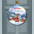 thumbnail image 2 of Hello Welcome Winter The Ski Chinese Shar-Pei Snowy Day Round Wood Sign Dog Lover Hanging Wall Home Decor - 13013, 2 of 5
