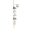 thumbnail image 1 of Costway 4-Tier Tension Douche Coin Caddy Réglable Salle de Bain Étagère 304 en Acier Inoxydable, 1 of 10