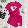 thumbnail image 5 of ATOGUTA Big Girls Outfits 2 Piece Short Sleeve Tee Shirt and Kids Athletic Shorts Activewear Set Hot Pink, Size 4T-15, 5 of 6