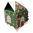 thumbnail image 2 of Christmas Magic House Gift Box Cottage Shaped Handle Packaging Gingerbread | Lidded Cardboard Container for Cookies Candy Small Presents Holiday Party Favor Storage Carrying Display Seasonal Treats, 2 of 3