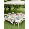 thumbnail image 3 of Easter Outdoor Tablecloth - 52x70 Inch Rectangle Dining Table Cover, Striped Colorful Eggs Spring Vintage Botanical Waterproof Outdoor Table Cloth with Umbrella Hole & Zipper for Picnic/Patio/Party, 3 of 7