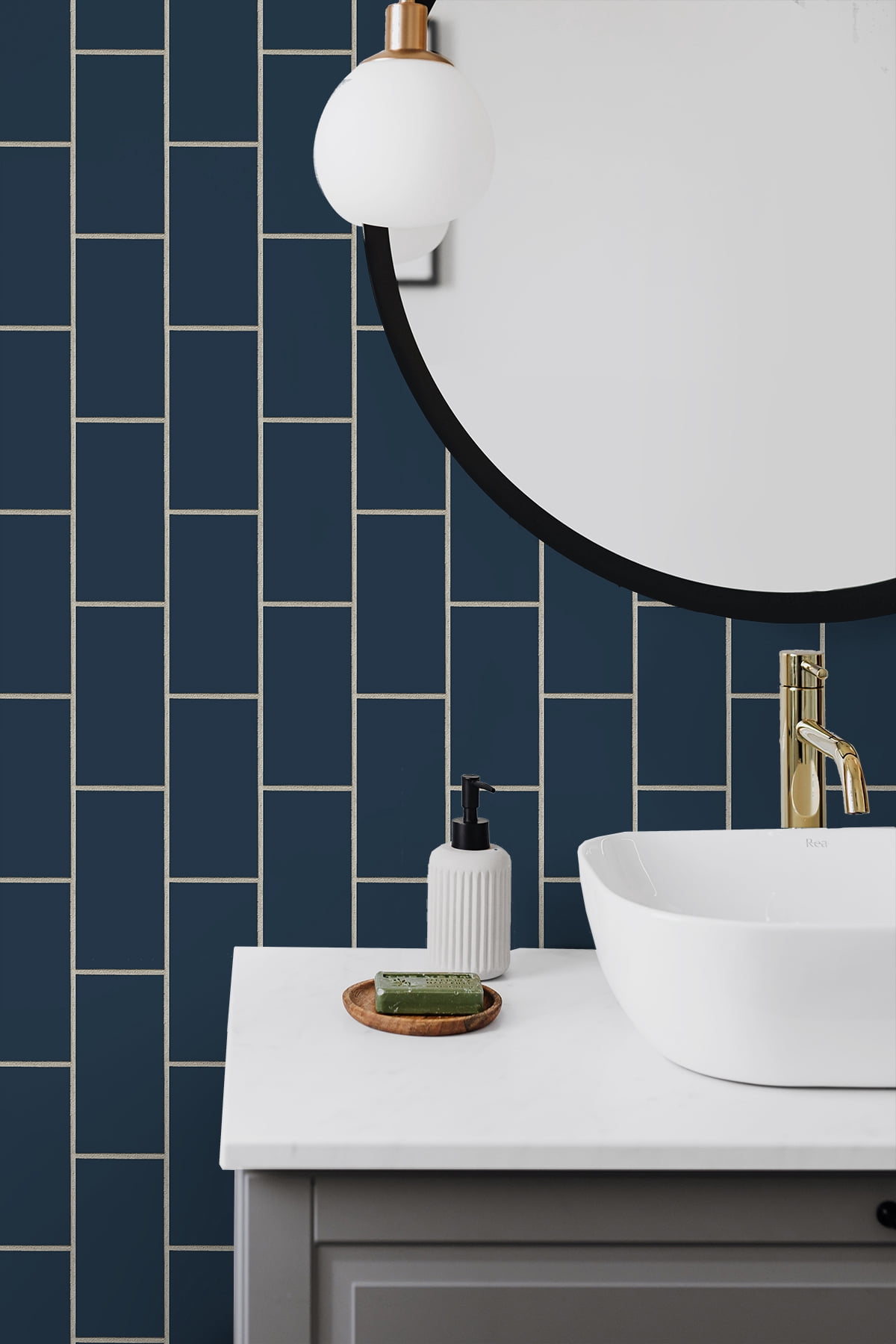 NextWall Retro Subway Tile Peel and Stick Wallpaper