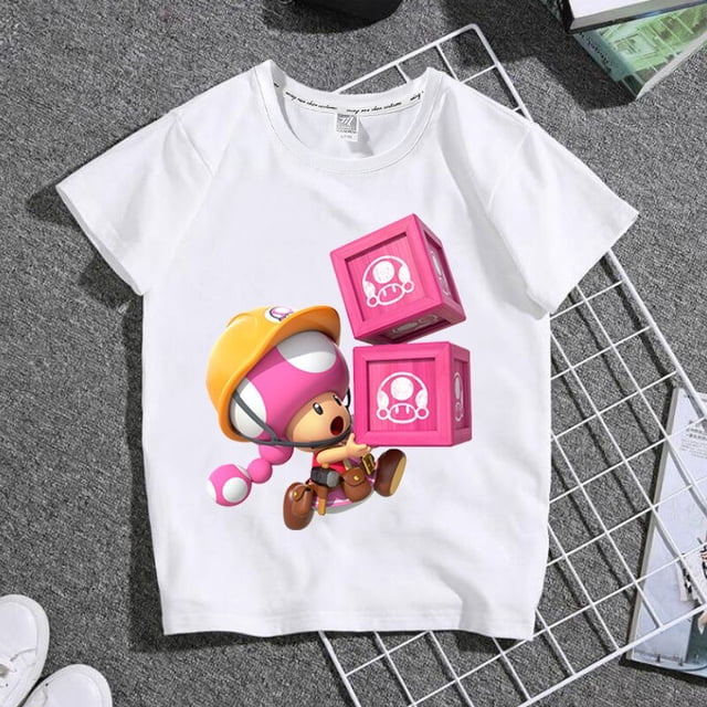 Economía Universidad Super Mario padre hijo serie de dibujos animados Anime figura Toad Toadette verano Casual cuello redondo manga corta vestido familiar zhangmengya LED