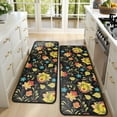 thumbnail image 4 of Kitchen Rugs Sets Of 2,Pioneer Flower Floral Print Pattern Anti Fatigue Kitchen Mat Rugs Non Slip Washable,Decorative Kitchen Floor Mats for Kitchen,Sink,Laundry,17"x47"+17"x47", 4 of 5