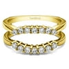 Double Shared Prong Contour Ring Guard in Sterling Silver (0.49ctw)