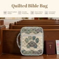 thumbnail image 6 of Xoenoiee Boho Mandala Dog Paw Pattern Quilted Bible Cover Case for Women Men, Large Bible Bag Bible Study Supplies Accessories Christian Gifts, Portable Tote Bag with Sturdy Handle and Pocket, 6 of 7