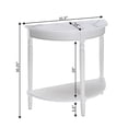 thumbnail image 4 of Table d'Entrée Demi-Ronde Style Campagnard Français avec Tablette, Fini Bois Blanc, 4 of 5