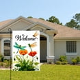 thumbnail image 2 of Amhnf Welcome Dragonfly And Poppy Garden Flag For Home Outdoor Garden Yard Decor 12x18 inch, 2 of 5