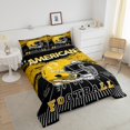 thumbnail image 4 of Erosebridal Football Comforter Set Twin Size Rugby Bedding Set Ball Games Sport Arena Black Yellow Comforter Sports Theme Quilt Set, 4 of 7