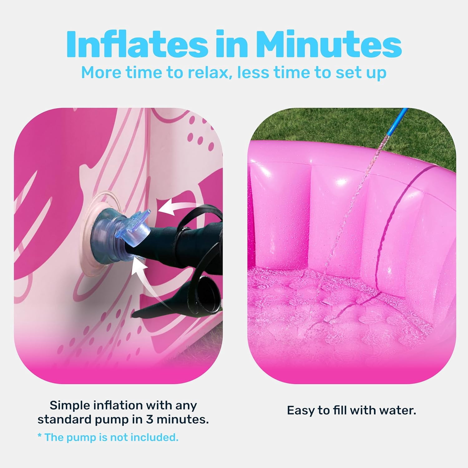 Inflatable Swimming Pool,5.5ft x 20 Inch Full-Sized Blow Up Durable Thickened Luxury Above Ground Family Pool with Comfortable Backrest for Summer Water Party Backyard Garden Lawn