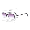 thumbnail image 2 of 3 Pack Men Women Metal Reading Glasses Rectangular Half Rimless Sunglasses Presbyopic glasses, 2 of 3