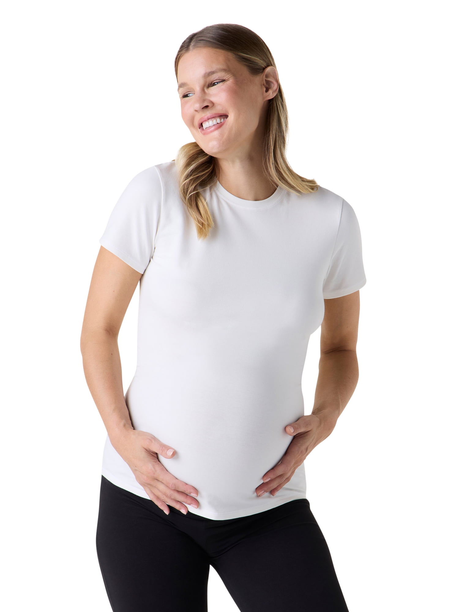 Ingrid & Isabel For Every Belly Women's Maternity Cotton Jersey Short Sleeve Shirt, Sizes S-XXXL