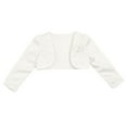 thumbnail image 3 of Yartina Girls Long Sleeves Bolero Shrug Flower Girls Dress Jacket Wedding Banquet Ivory 130, 3 of 5