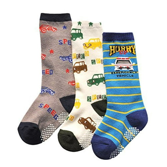 Lovely Annie Unisex Baby 3 Pairs Pack Cotton Crew Socks Size 0Y-2YCar