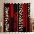 thumbnail image 3 of Feelyou Fashion Red Abstract Black Out Curtains, Cheetah Leopard Print Curtains Pack of 2 (42x63 Each), Chic Polkadots Bedroom Curtains, Blackout Curtains Room Decor, 3 of 7