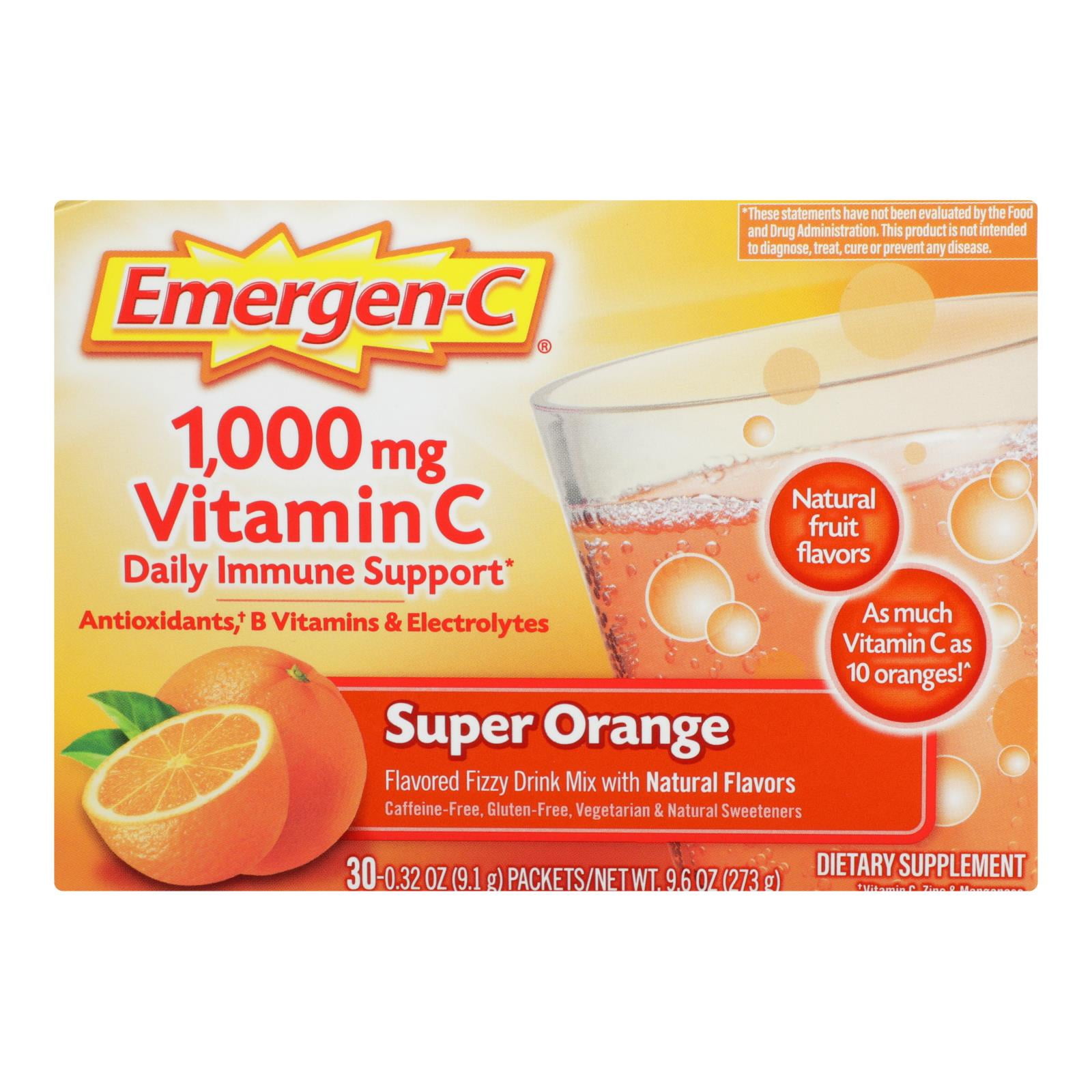 Alacer Emergen C 1000 Mg Vitamin C Super Orange 30 Packet Walmart Com Walmart Com Alacer Emergen C 1000 Mg Vitamin C Super Orange 30 Packet Walmart Com Walmart Com
