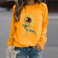 thumbnail image 2 of Babysbule Tops for Women Winter Womens Casual Tops Ladies Sunflower Print Sweatshirt Blouse Tee Sweater, 2 of 3