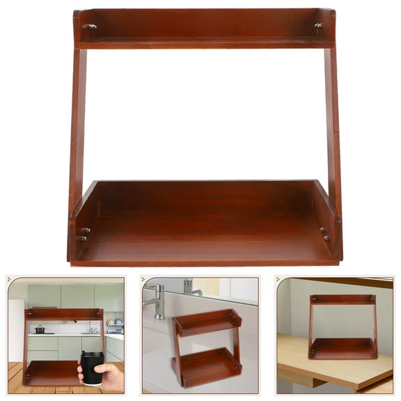 CIMAXIC Kitchen Coffee Station Wooden Display Stand Brown 1Pcs for Office Users