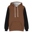 thumbnail image 4 of Atogsazn Men's Fleece Lined Hoodies Oversized Casual Colorblock Long Sleeve Hooded Sweatshirt Winter Warm Clothing Blouse B-Coffee XXXL, 4 of 4