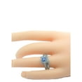 thumbnail image 4 of His & Hers Halo Sapphire Blue & Clear Cz Wedding Ring Set Stainless Steel, 4 of 5