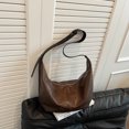 thumbnail image 3 of Bolso de hombro de media luna bolso de mano de cuero de PU suave bolso de viaje para mujer, 3 of 9