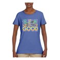 thumbnail image 2 of Wild Bobby Sea The Good Surfboard Sun Rise Good Vibes Nature Lover Women Graphic Tee, Light Blue, 3X-Large, 2 of 6