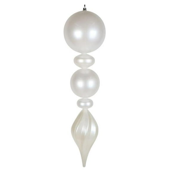 Vickerman MT257611UV 30 in. White UV Candy Ball Swirl Finial Ornament
