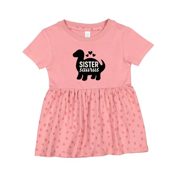 Inktastic Sister Saurus Dinosaur Girls Baby Dress