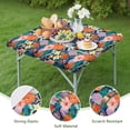 thumbnail image 4 of Pioneer Flower Floral Print Pattern Square Fitted Tablecloth with Elastic Edge,Square Table Cover,Washable Elastic Table Cover for Home Kitchen Party Decor 36"x36", 4 of 6