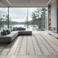 thumbnail image 2 of ODIKA 6'x9' Seaglass And Taupe Geometric Stripe Design Washable Area Rug Elegant Pattern with Modern Accents Non-Slip, Easy Care, for Family Room, Living Mater Bedroom, 2 of 7