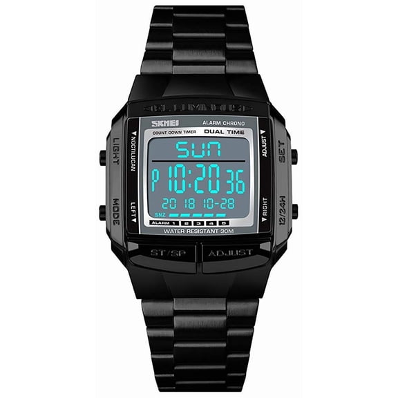 Mens Digital Watch Sports Alarm Stopwatch Business Watches Square Waterproof Men's Wrist Watches