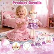 LINXUXIE Unicorns Stuffed Animal Doll Toys, Plush Doll with Cloth, Shoe, Bag, Ballet Dress Up Doll for Girl, Birthday Gifts for 1-3 3-5 5-8 Year Old