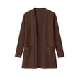 thumbnail image 2 of JWD Women's Cardigan Open Front Lightweight Cardigan Long Sleeve Cardigans with Pockets Coffee L, 2 of 7