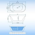 thumbnail image 2 of Studyset 67 Inch Acrylic Freestanding Bathtub, Luxury Oval Soaking Tub, Modern Grey and White Stand Alone Bath with Chrome Drain and Overflow, Deep Soaking Tub for Bathroom, 2 of 6