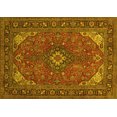thumbnail image 1 of Ahgly Company Machine Washable Indoor Rectangle Medallion Yellow Traditional Area Rugs, 2' x 5', 1 of 4
