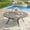 Graywood, variant on VOXBIN 60" Outdoor Round Patio Table for Garden, All Weather Metal with Adjustable Umbrella Hole Black