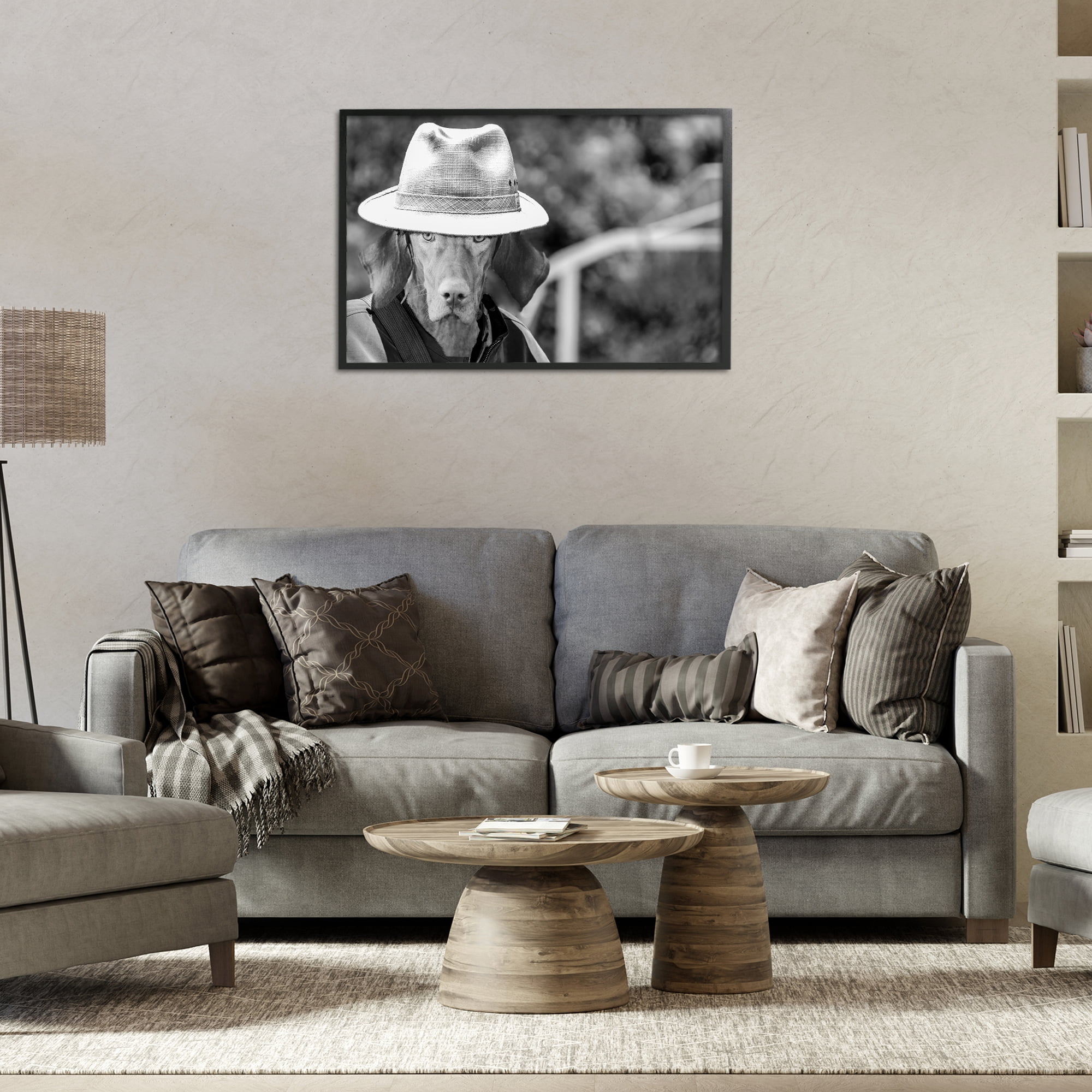 Stupell Industries Country Cowboy Dog Animals & Insects Photography Black Framed Art Print Wall Art, 30 x 20