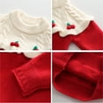 thumbnail image 3 of Godderr Kids Baby Girls Knit Sweater Fleece Knite Pullover Cartoon Thick Sweatshirts Tops Toddler Newborn Autumn Winter Sweaters Round Neck Long Sleeve Knit Shirt Red for 1-6Y, 3 of 6