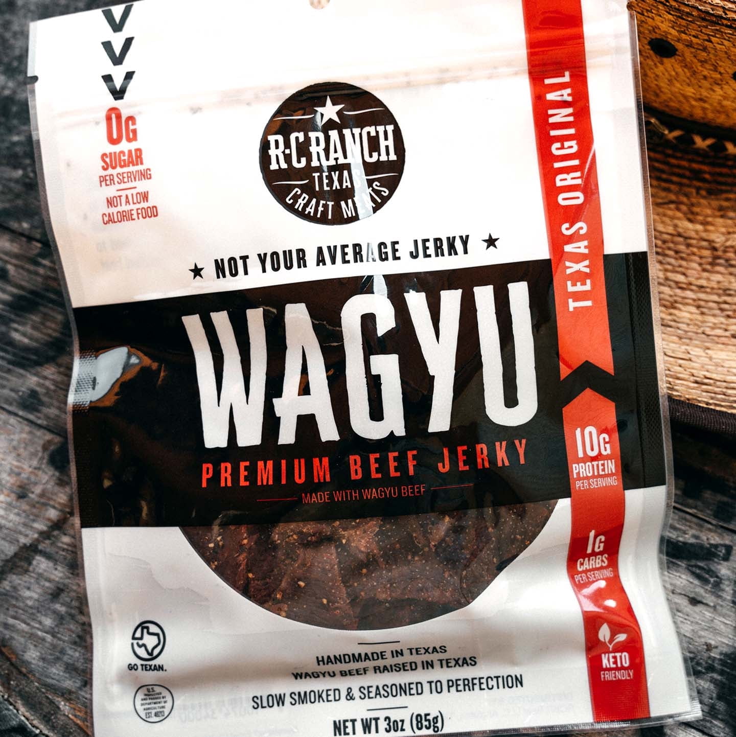 (12 pack) R-C Ranch Wagyu Beef Jerky-Original, 3oz Bag